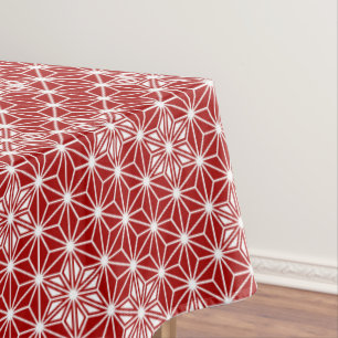 Japanese Asanoha pattern - dark red Tablecloth