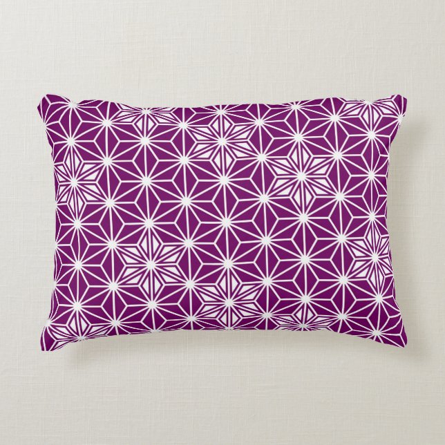 Japanese Asanoha pattern - eggplant purple Accent Pillow (Front)