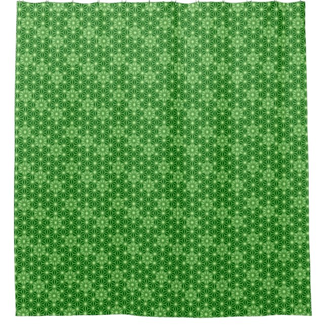 Japanese Asanoha Pattern, Emerald and Lime Green (Front)