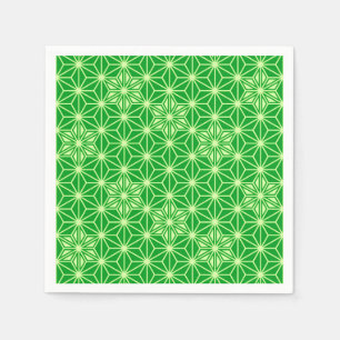 Japanese Asanoha pattern - emerald green Napkin