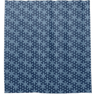 Japanese Asanoha Pattern, Indigo and Light Blue
