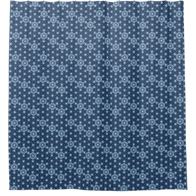 Japanese Asanoha Pattern, Indigo and Light Blue (Front)