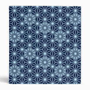 Japanese Asanoha pattern - indigo blue Binder