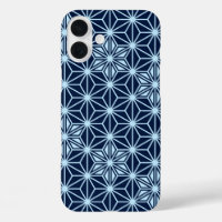 Japanese Asanoha pattern - indigo blue