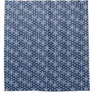 Japanese Asanoha pattern - indigo blue & white
