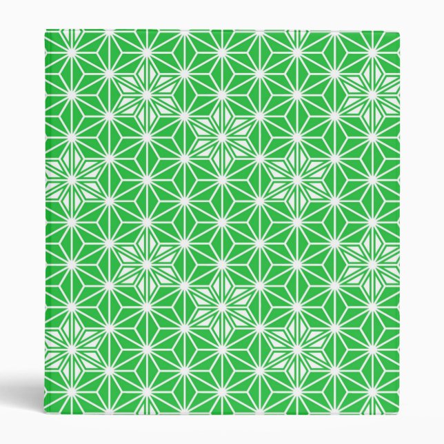Japanese Asanoha pattern - jade green Binder (Front)