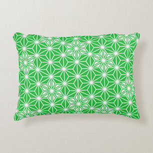 Japanese Asanoha pattern - jade green Decorative Pillow