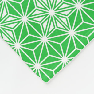 Japanese Asanoha pattern - jade green Fleece Blanket