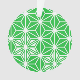 Japanese Asanoha pattern - jade green Ornament