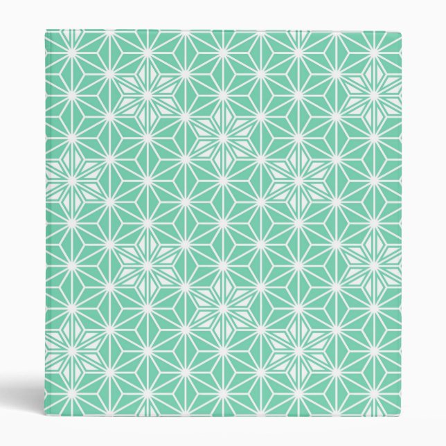 Japanese Asanoha pattern - light aqua Binder (Front)