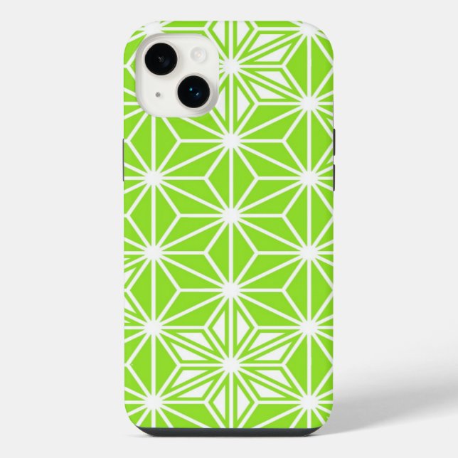 Japanese Asanoha pattern - light lime green iPhone Case (Back)