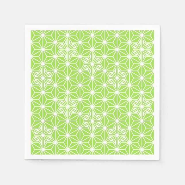 Japanese Asanoha pattern - light lime green Napkin (Front)