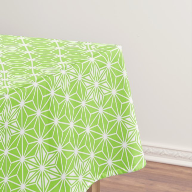 Japanese Asanoha pattern - light lime green Tablecloth (In Situ)