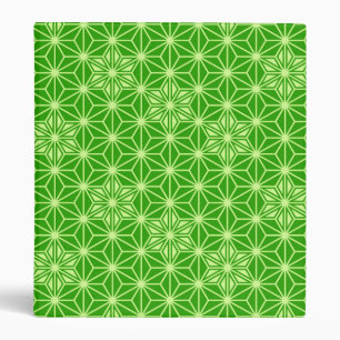 Japanese Asanoha pattern - lime green Binder