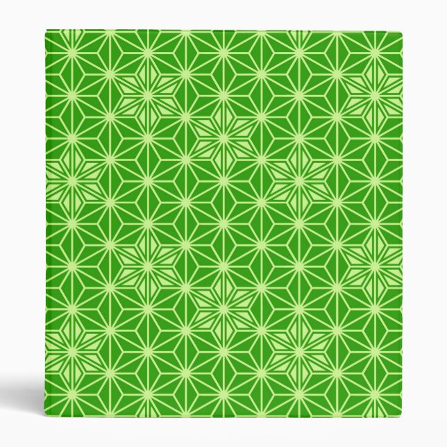Japanese Asanoha pattern - lime green Binder (Front)