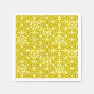 Japanese Asanoha pattern - mustard gold Napkin