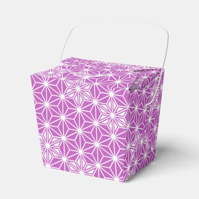 Japanese Asanoha pattern - orchid Favor Box (Front Side)