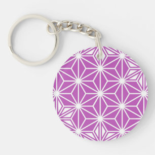 Japanese Asanoha pattern - orchid Keychain