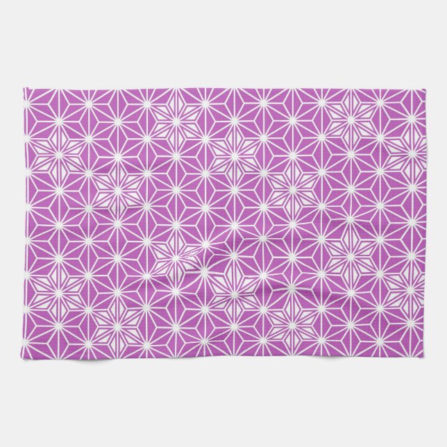 Japanese Asanoha pattern - orchid Kitchen Towel (Horizontal)