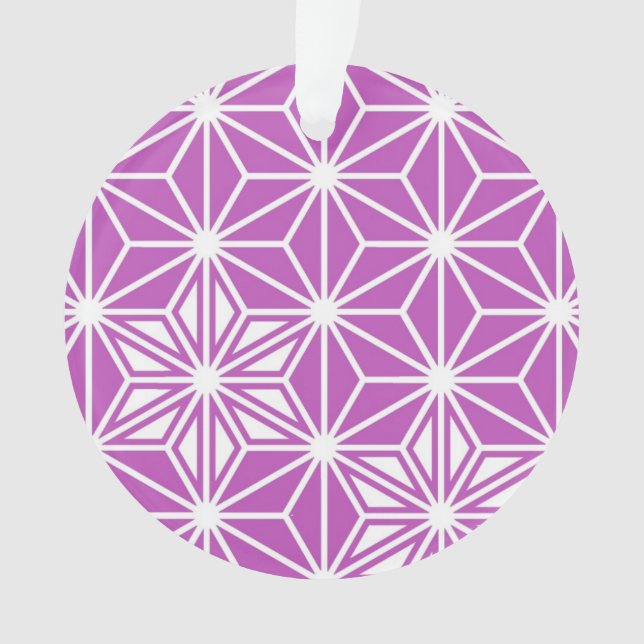 Japanese Asanoha pattern - orchid Ornament (Front)