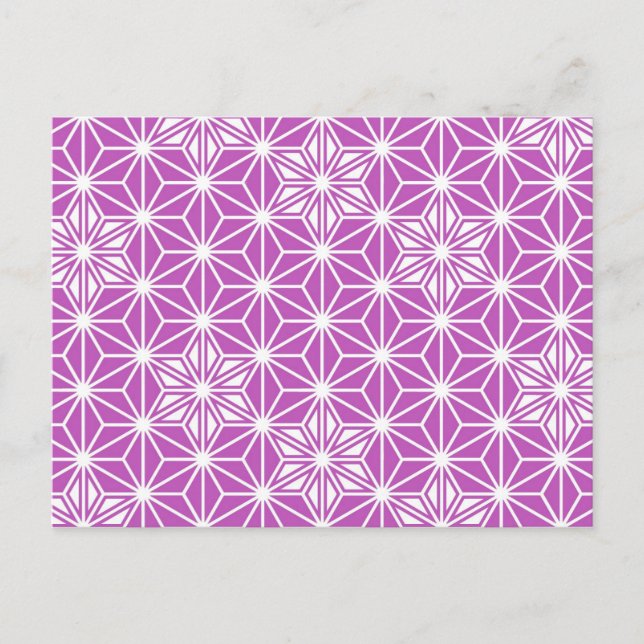 Japanese Asanoha pattern - orchid Postcard (Front)