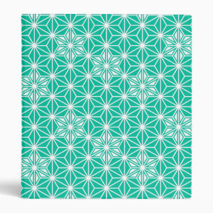 Japanese Asanoha pattern - peacock blue Binder