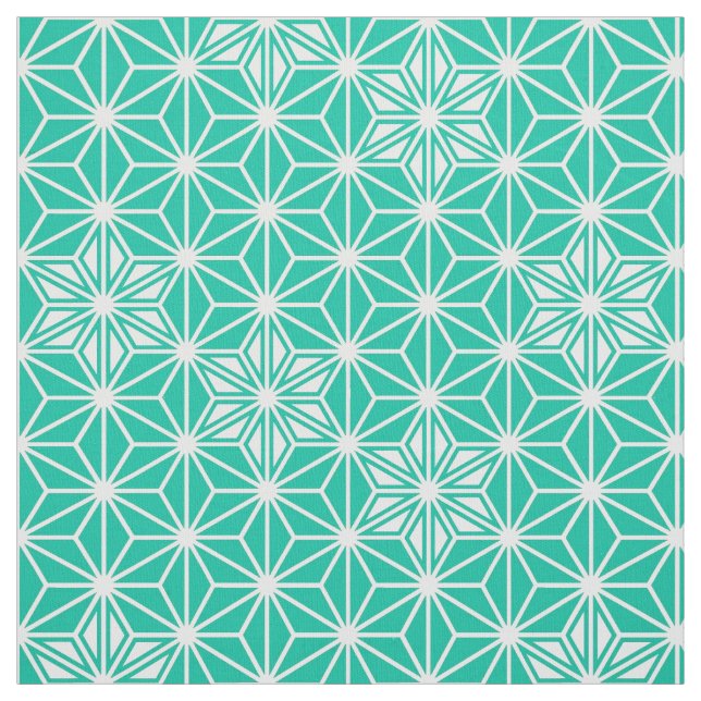 Japanese Asanoha pattern - peacock blue Fabric (Swatch)
