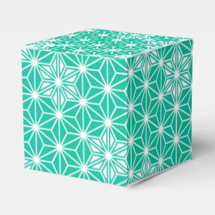 Japanese Asanoha pattern - peacock blue Favor Box