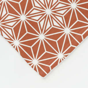 Japanese Asanoha pattern - terracotta Fleece Blanket