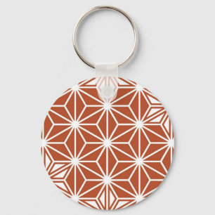 Japanese Asanoha pattern - terracotta Keychain