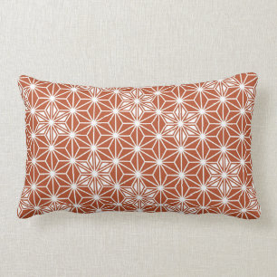 Japanese Asanoha pattern - terracotta Lumbar Pillow