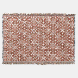 Japanese Asanoha pattern - terracotta Throw Blanket