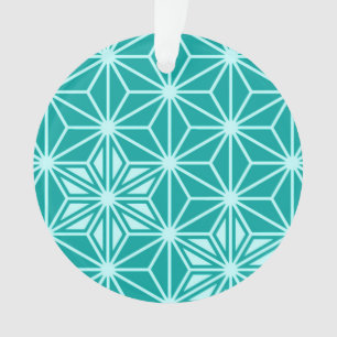 Japanese Asanoha pattern - turquoise Ornament