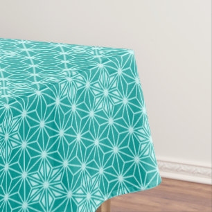 Japanese Asanoha pattern - turquoise Tablecloth
