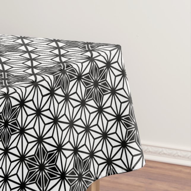Japanese Asanoha pattern - white and black Tablecloth (In Situ)