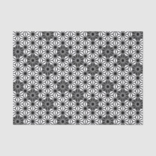 Japanese Asanoha pattern - white and black Tissue Paper