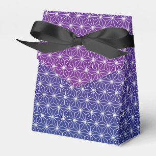 Japanese Asanoha Traditional Print Blue & Purple Favor Box