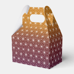 Japanese Asanoha Traditional Print Burgundy & Gold Favor Box