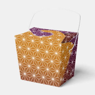 Japanese Asanoha Traditional Print Burgundy & Gold Favor Box