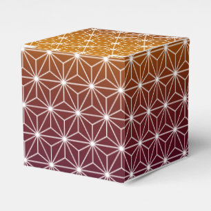 Japanese Asanoha Traditional Print Burgundy & Gold Favor Box