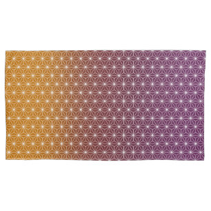 Japanese Asanoha Traditional Print Burgundy & Gold Pillowcase