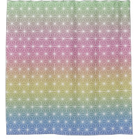 Japanese Asanoha Traditional Print Pastel Rainbow