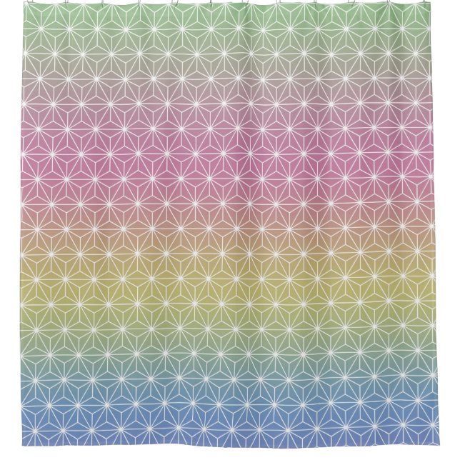 Japanese Asanoha Traditional Print Pastel Rainbow (Front)