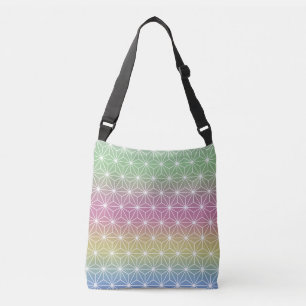 Japanese Asanoha Traditional Print Pastel Rainbow Crossbody Bag