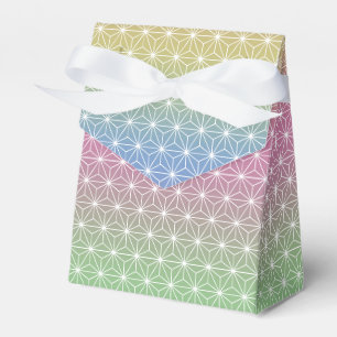 Japanese Asanoha Traditional Print Pastel Rainbow Favor Box