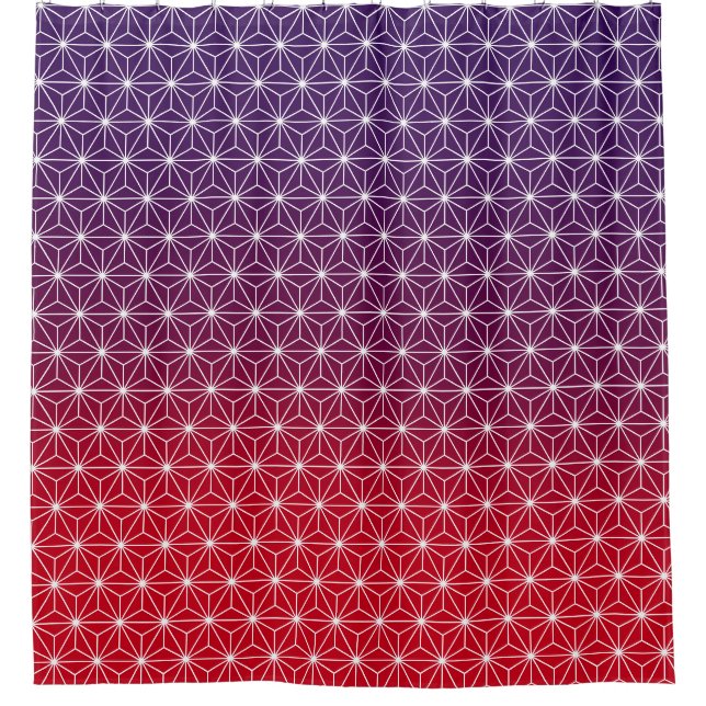 Japanese Asanoha Traditional Print Red & Purple (Front)