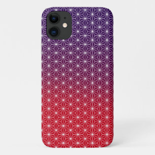 Japanese Asanoha Traditional Print Red & Purple iPhone 11 Case