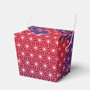 Japanese Asanoha Traditional Print Red & Purple Favor Box