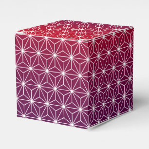 Japanese Asanoha Traditional Print Red & Purple Favor Box