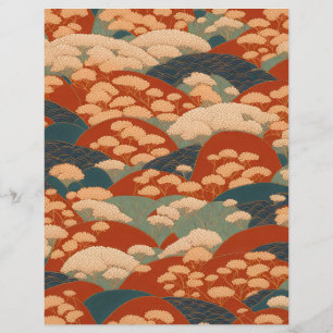 Japanese asbtract kimono pattern scrapbook paper